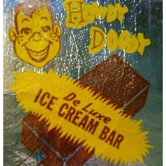 Howdy Doody Ice Cream Bar Foil Wrapper Vintage Deluxe NOS Flag Advertising 1950s - Picture 1 of 5